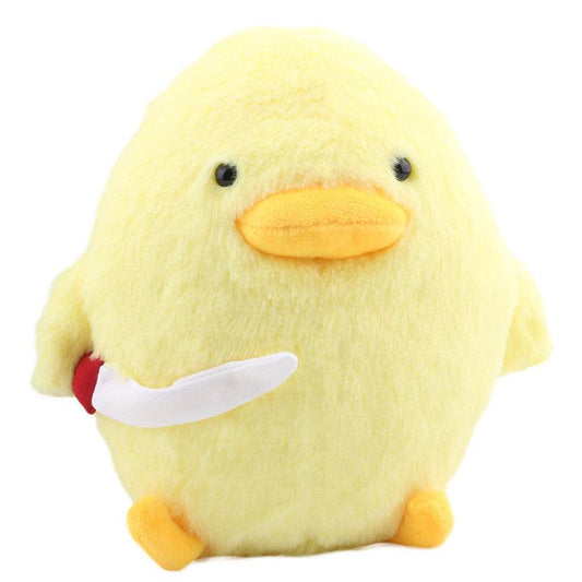 Poupée canard jaune avec couteau Ragdoll Jouet peluche canard mignon