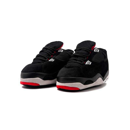 AJ4 Bred Sneakers Jordan Slippers - Peluche Center | Boutique Doudou & Peluches