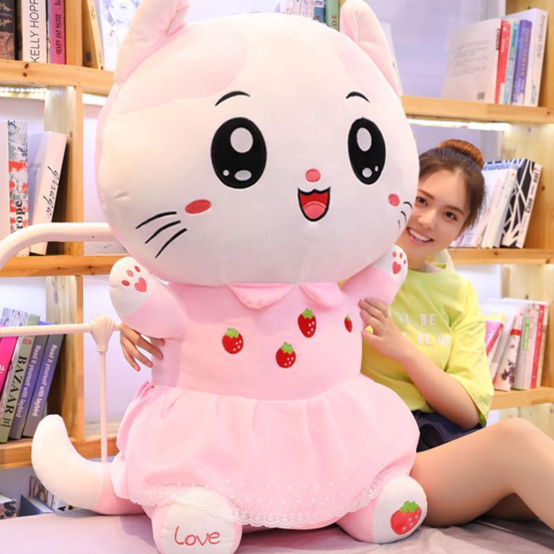 Peluche cheap chat rose