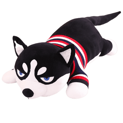 Black Striped Husky Dog Plush