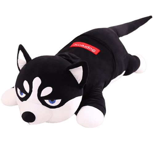 Supreme Black Husky Dog Plush