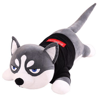 Supreme Gray Husky Dog Plush