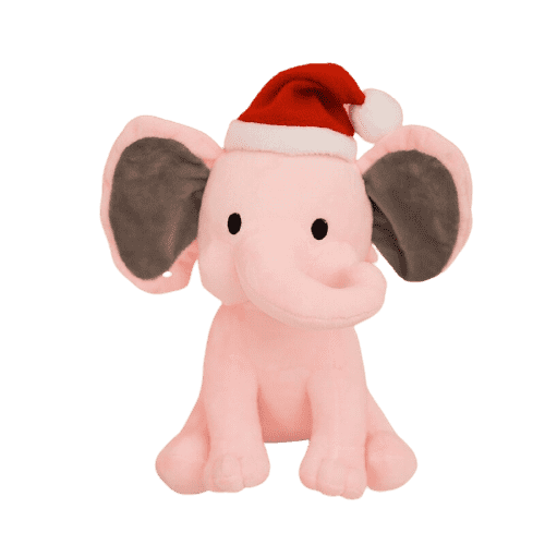 Pink Christmas Elephant Plush 