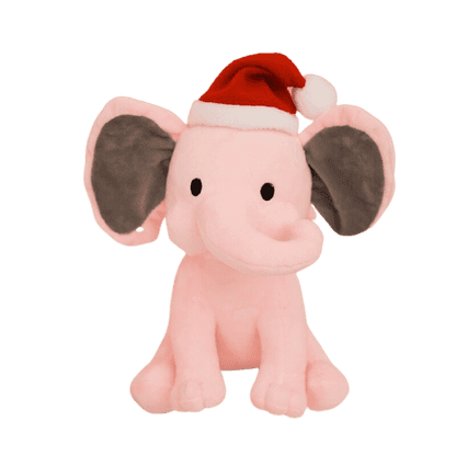 Pink Christmas Elephant Plush 