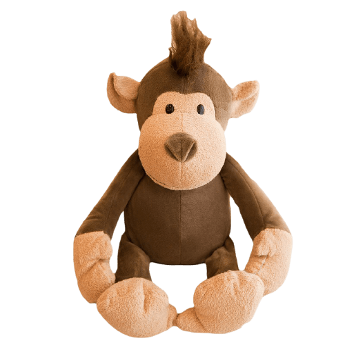 Peluche Singe Assis Marron Clair