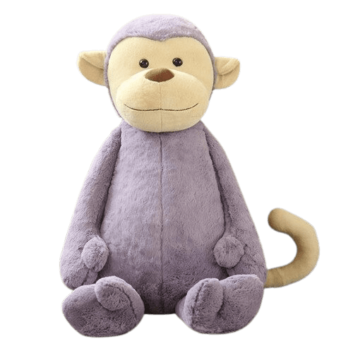 Peluche Singe Assis Tranquille Violet