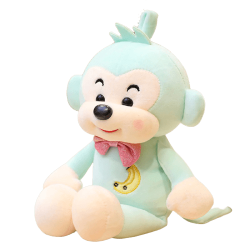 Turquoise Blue Banana Monkey Plush Toy