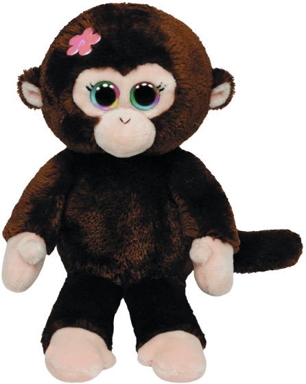 Peluche Singe Marron Yeux Multicolore