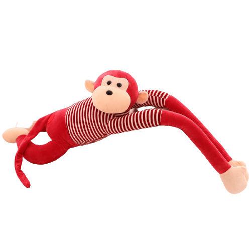 Peluche Singe Suspendu Rouge