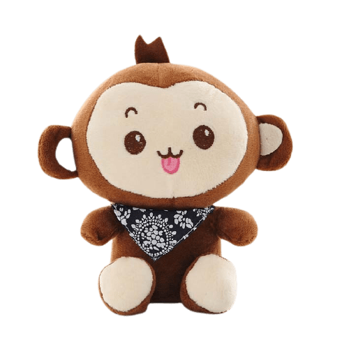 Brown Monkey Plush Sticks Out His Tongue