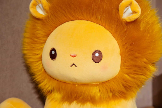 Sitting Lion Plush Generous Mane