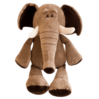 Sitting Brown Elephant Plush Toy