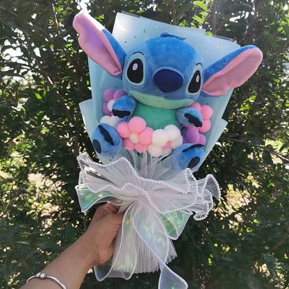 Plush Bouquet Cartoon Lovely Lilo and Stitch Stuffed Animals Doll Toys Valentine's Day Christmas Graduation Birthday Gifts