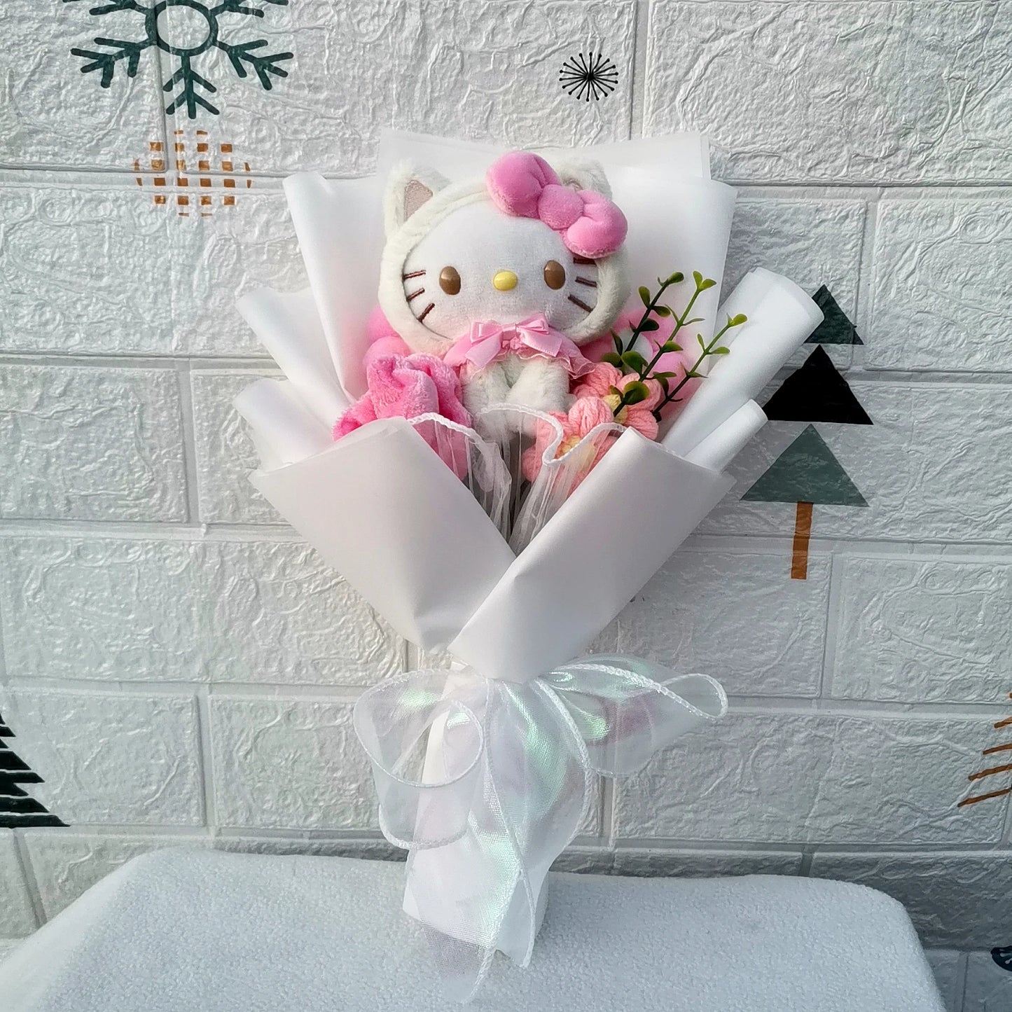 Cartoon Kuromi Hello Kitty Cinnamoroll  Plush Bouquet Rose Wedding Party Decoration Valentine's Day Christmas Birthday Gift