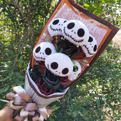 Halloween Jack Skellington Plush Bouquet Doll Toys Stuffed Terror Skull Ghost Christmas Day/Birthday/Valentine's Day Gifts