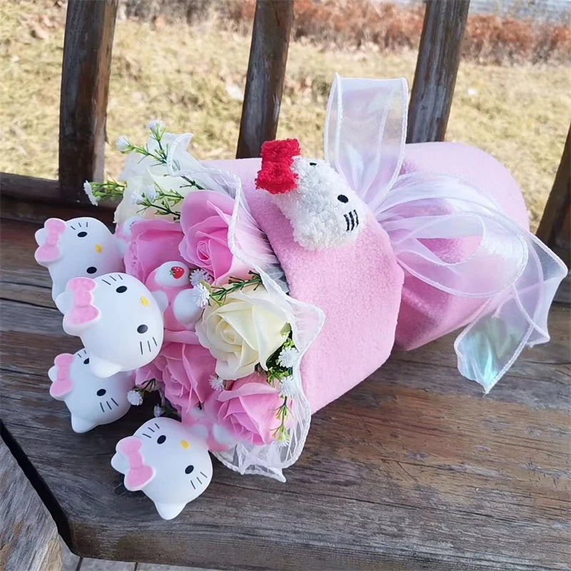 Hello Kitty Plush Bouquet Doll For Girlfriend Birthday Valentine's Day Present Stuffed Animals Toy Home Wedding Graduation Gift