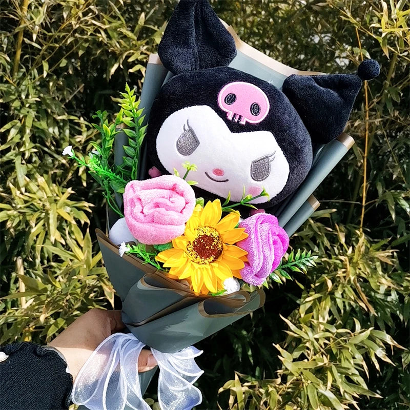 Kuromi My Melody Hello Kitty Graduation Bouquet Sanrioed Anime Plush Doll Toy Valentine's Day Christmas Surprise Holiday Gifts