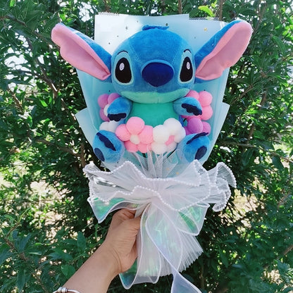 Anime Lilo and Stitch Bouquet Cartoon Stuffed Plush Doll Toy Animals Valentine's Day Christmas Birthday Wedding Party Gifts