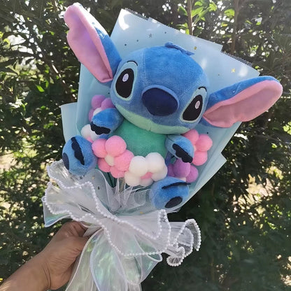 Anime Lilo and Stitch Bouquet Cartoon Stuffed Plush Doll Toy Animals Valentine's Day Christmas Birthday Wedding Party Gifts