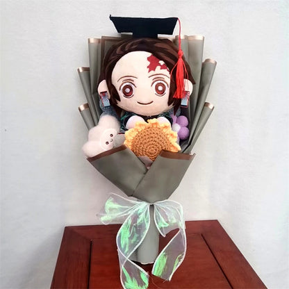 Japanese Anime Ghost Slayer: Blade Plush Bouquet Doll Tanjiro Nezuko Game Peripheral Birthday Valentine's Day Graduation Gift