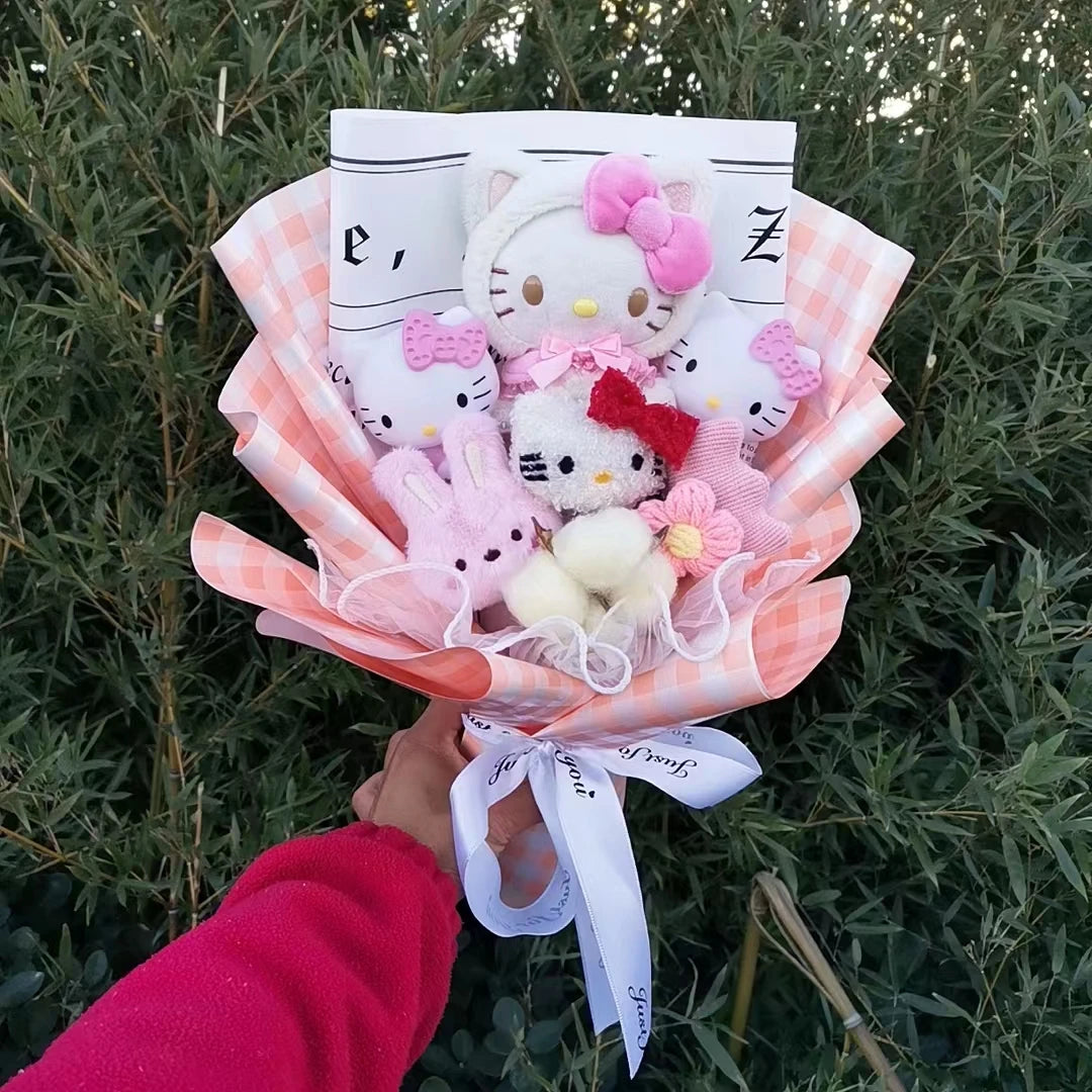 Bouquet Fleur Peluche Hello Kitty
