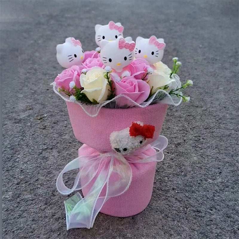 Hello Kitty Plush Bouquet Doll For Girlfriend Birthday Valentine's Day Present Stuffed Animals Toy Home Wedding Graduation Gift