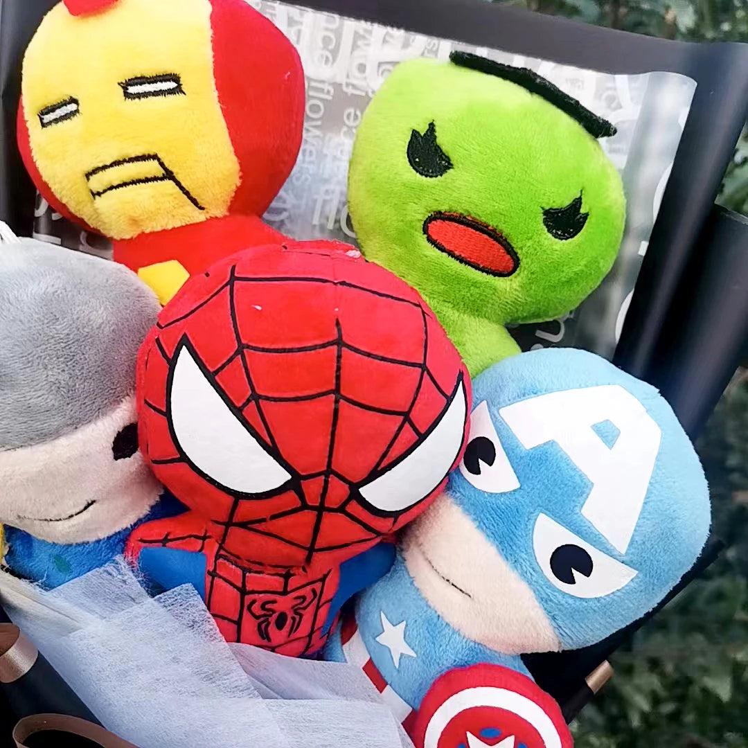 The Avengers Plush bouquets Anime Super Hero Spider-Man Iron Man Superman Captain America Plush Doll Toy Kids Birthday Gifts