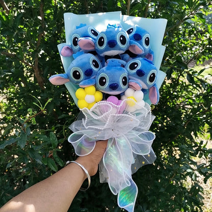 Plush Bouquet Cartoon Lovely Lilo and Stitch Stuffed Animals Doll Toys Valentine's Day Christmas Graduation Birthday Gifts