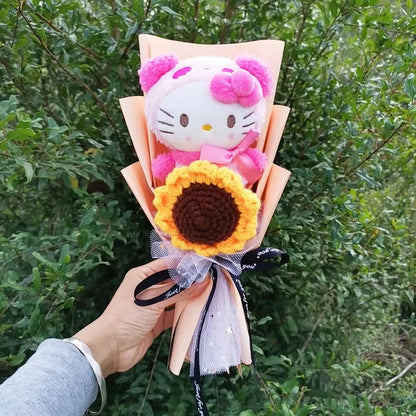 Sanrio Kuromi My Melody Cinnamoroll Hello Kitty  Plush Sunflower Bouquet Gift Valentine's Day Graduation Xmas Girl Friend  Gifts