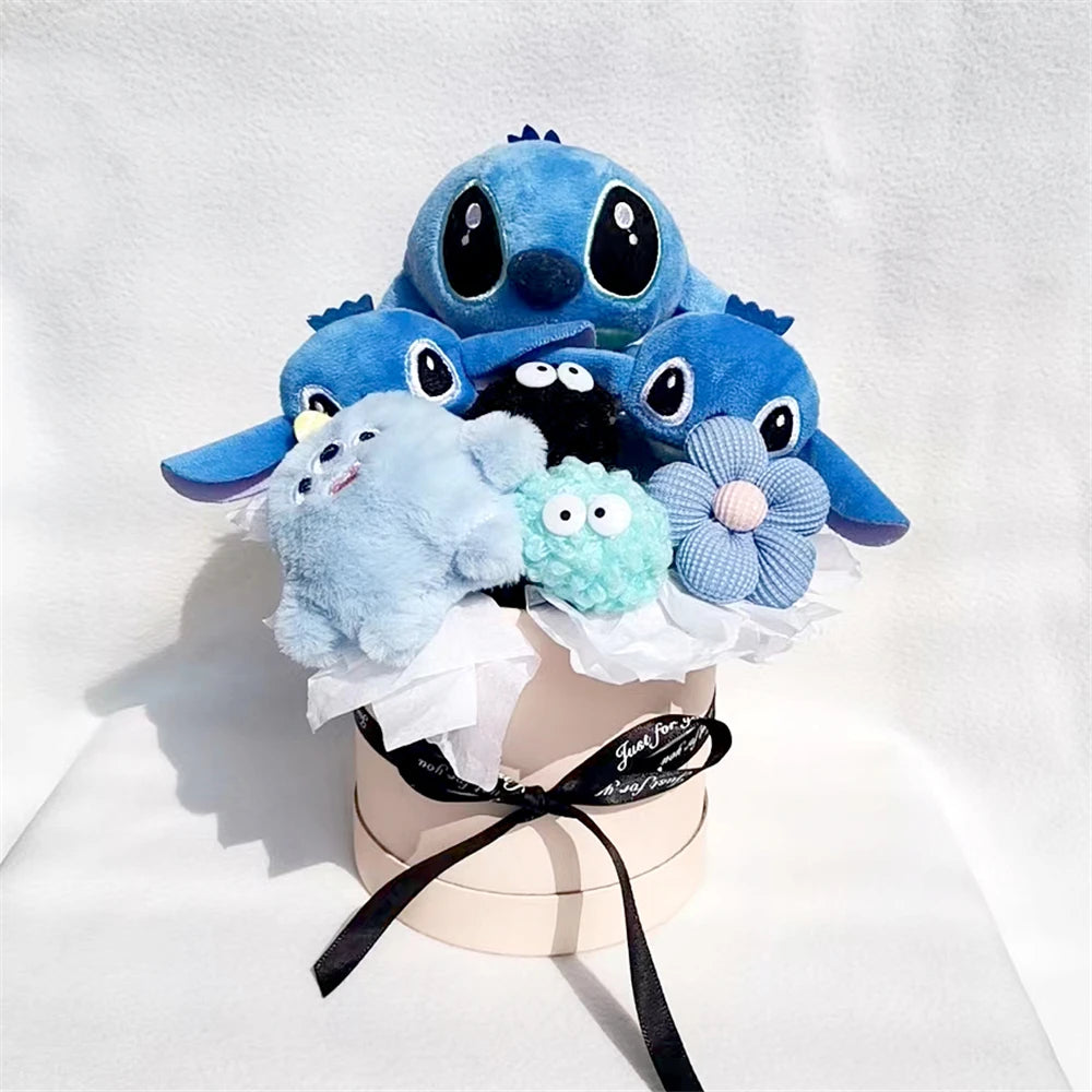 Anime Stitch Flower Bouquet Cartoon Lilo Stitch Plush Toy Doll Bouquet Children Xmas Birthday Valentine Graduation Gift