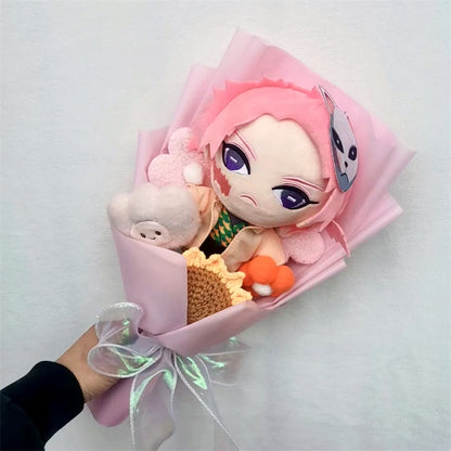 Japanese Anime Ghost Slayer: Blade Plush Bouquet Doll Tanjiro Nezuko Game Peripheral Birthday Valentine's Day Graduation Gift