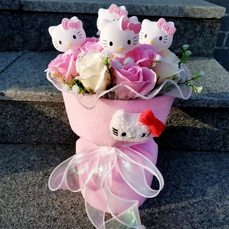 Hello Kitty Plush Bouquet Doll For Girlfriend Birthday Valentine's Day Present Stuffed Animals Toy Home Wedding Graduation Gift