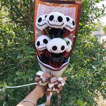 Halloween Jack Skellington Plush Bouquet Doll Toys Stuffed Terror Skull Ghost Christmas Day/Birthday/Valentine's Day Gifts