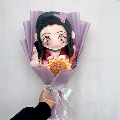 Japanese Anime Ghost Slayer: Blade Plush Bouquet Doll Tanjiro Nezuko Game Peripheral Birthday Valentine's Day Graduation Gift