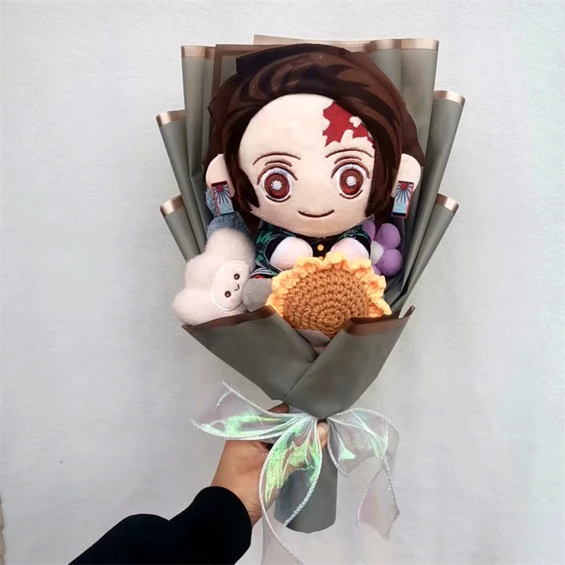 Japanese Anime Ghost Slayer: Blade Plush Bouquet Doll Tanjiro Nezuko Game Peripheral Birthday Valentine's Day Graduation Gift