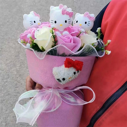 Hello Kitty Plush Bouquet Doll For Girlfriend Birthday Valentine's Day Present Stuffed Animals Toy Home Wedding Graduation Gift