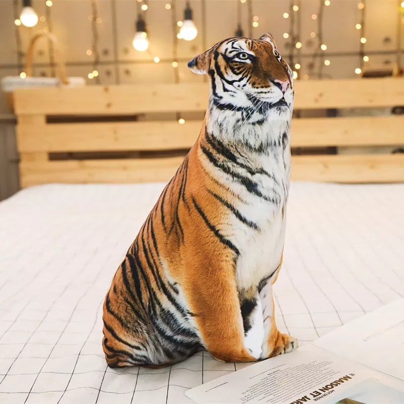 Sitting Tiger Plush Cushion