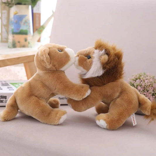 Brown Lion and Lioness soft toy 