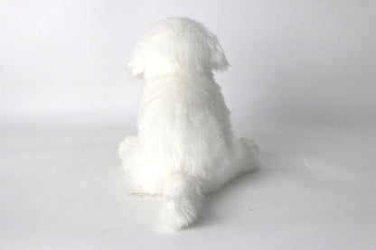 Sitting White Dog Plush Toy