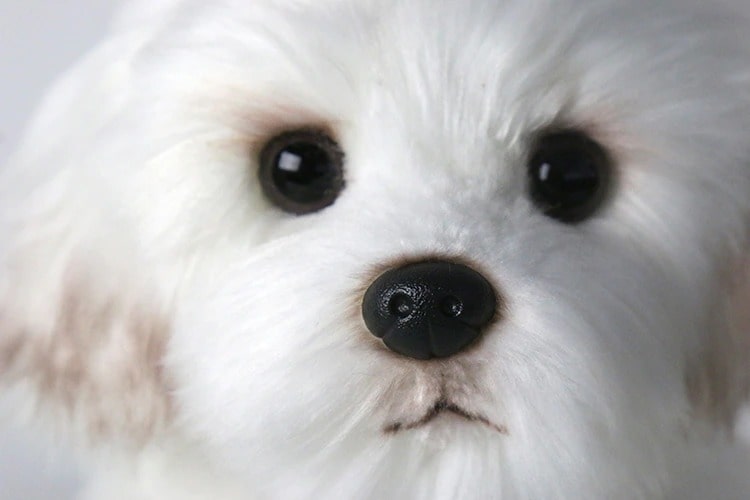 Sitting White Dog Plush Toy