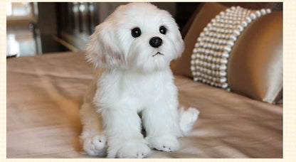 Sitting White Dog Plush Toy