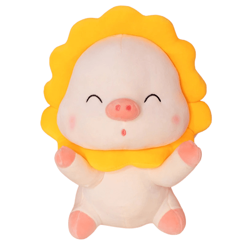 Yellow Flower Pig Plush Toy