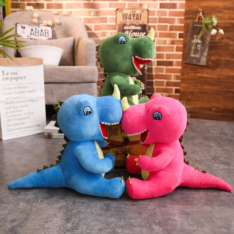 Sitting Blue Dinosaur Plush