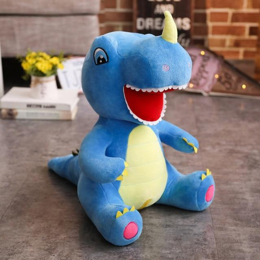 Sitting Blue Dinosaur Plush