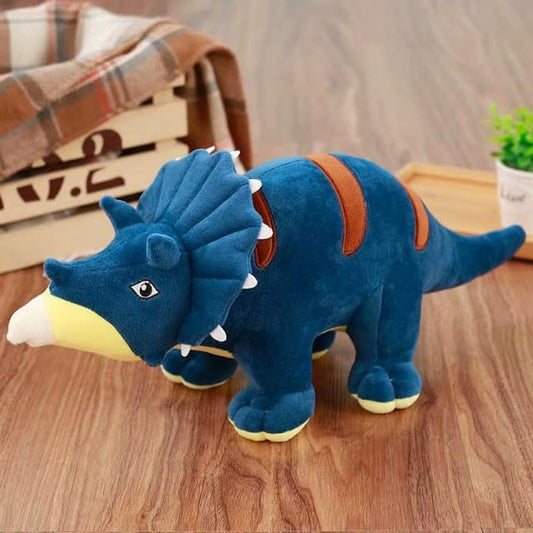 Blue Triceratops Dinosaur Plush