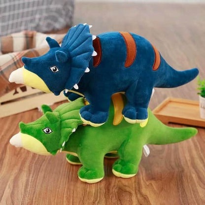 Blue Triceratops Dinosaur Plush