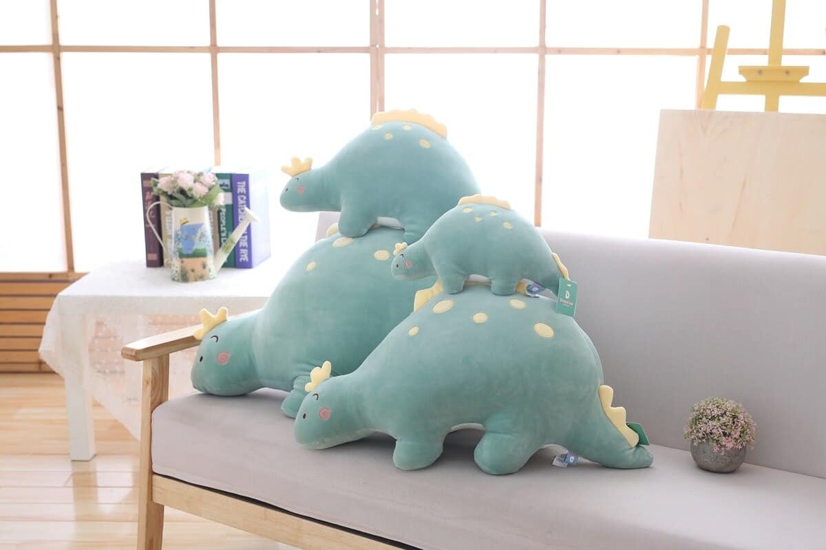 Plush Dinosaur Blue Pillow