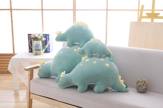 Plush Dinosaur Blue Pillow