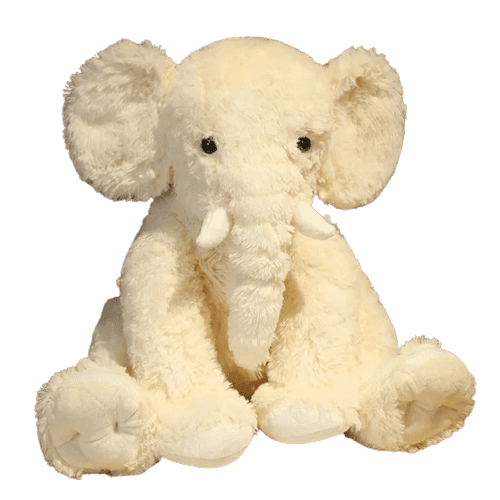 Sitting Beige Elephant Plush