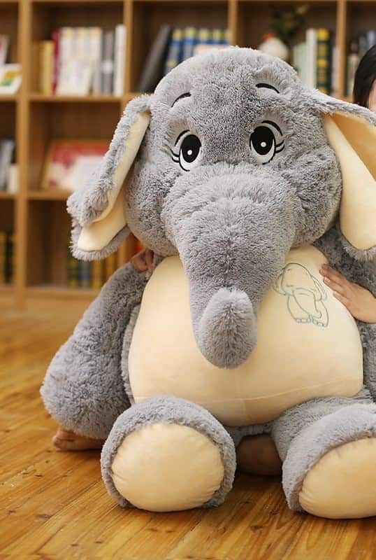 Gray Elephant Plush Big Ears 